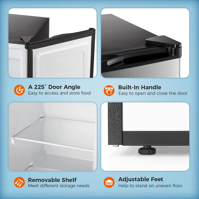 R.W.FLAME 3 Cubic Feet Upright Freezer with Adjustable Temperature